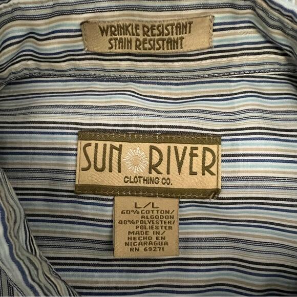 Sun River Striped Chest Pocket Button Down Shirt | Men’s Size Large - Picture 4 of 6
